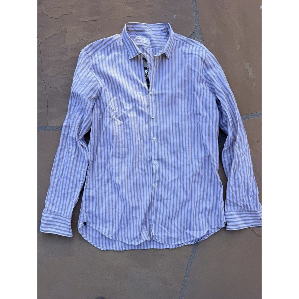 6303AL camicia uomo GMF 965 man shirt 44 17.5 Men’s Dress Shirt Linen Cotton